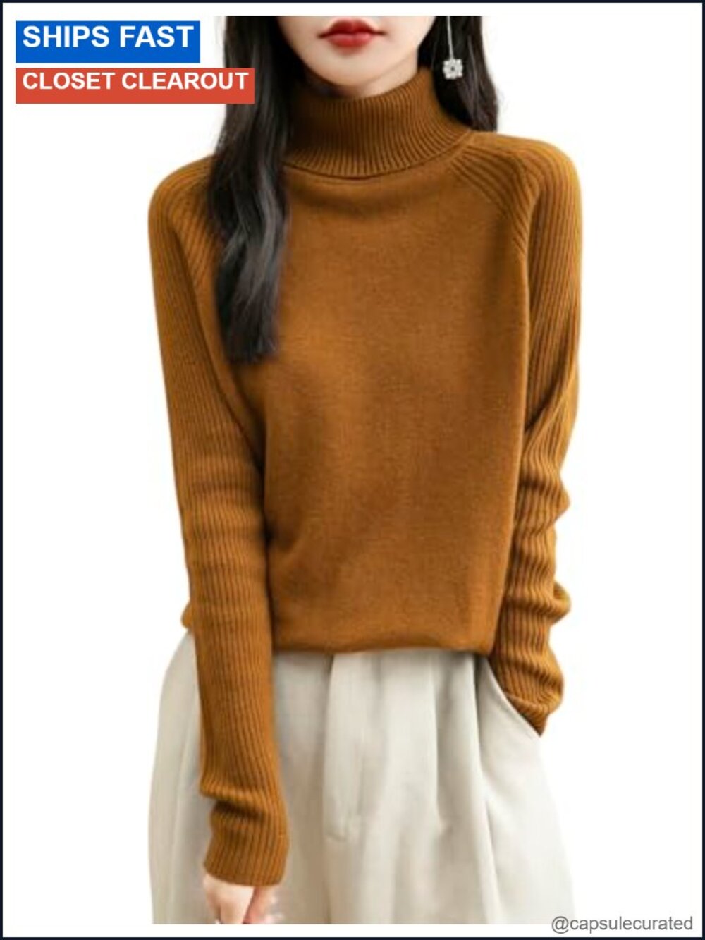 Women's Turtleneck 100% Merino Wool Sweater - Soft Warm Knit Pullover